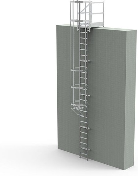 Ortsfeste Steigleitern - Steighöhe 3.90 bis 4.40m - CS44-CPSH-060-CVAP