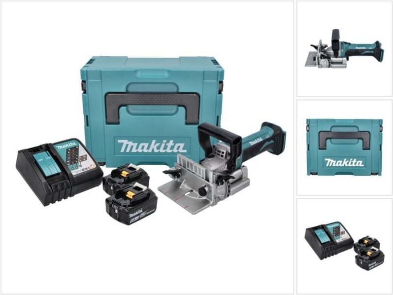 Makita - dpj 180 rgj Akku Nutfräse 18 v 100 mm + 2x Akku 6,0 Ah + Ladegerät + Makpac