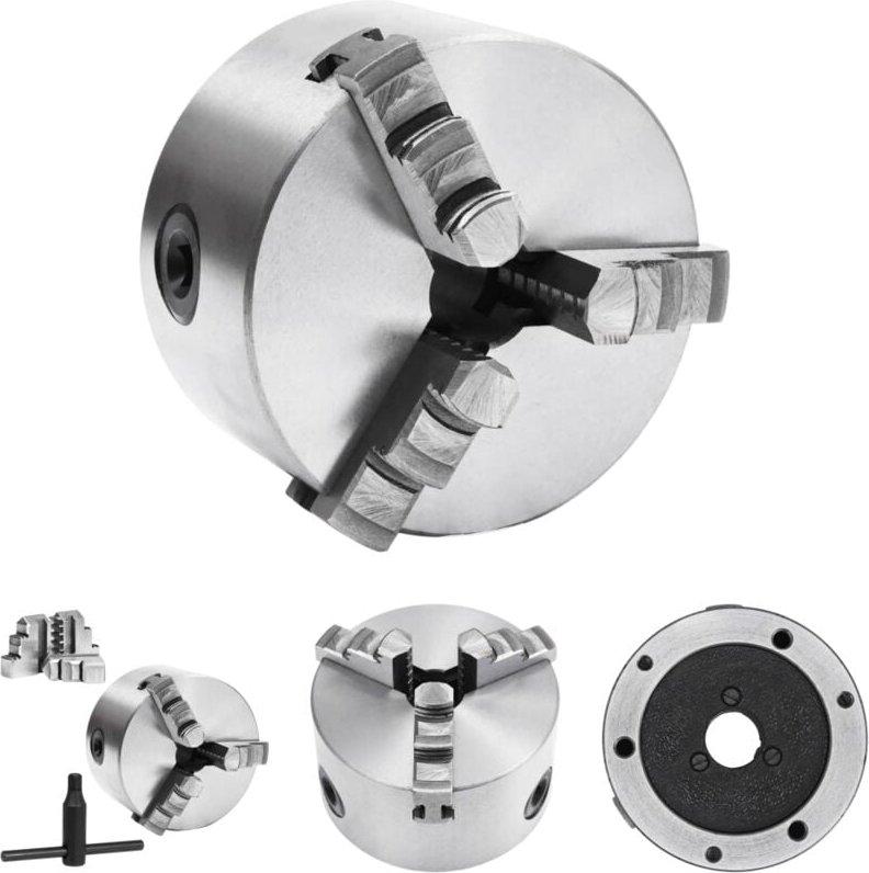 The Living Store - 3-Backen-Drehfutter Selbstzentrierend 100 mm Stahl - Schraubzwingen & -stöcke