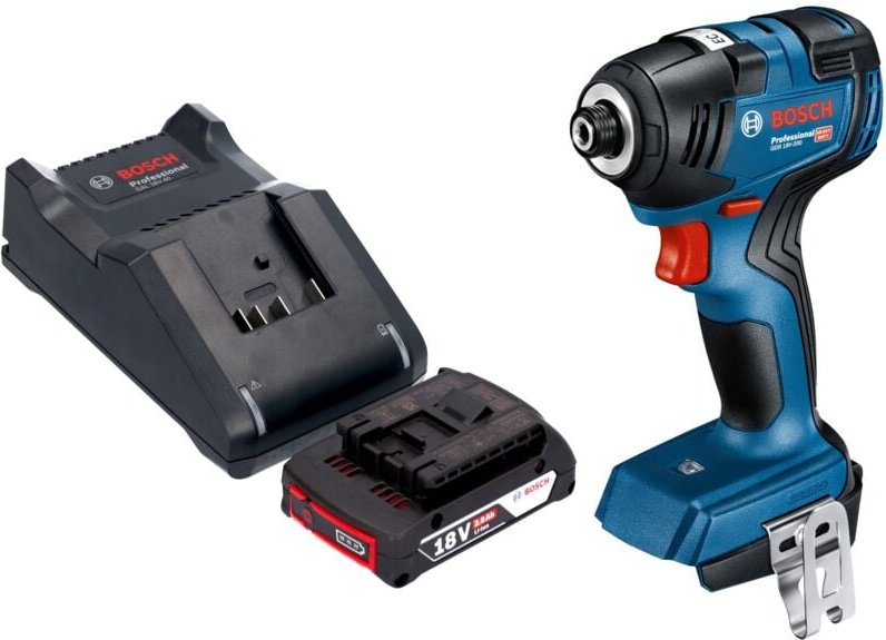 Bosch GDR 18V-200 Professional Akku Drehschlagschrauber 18 V 200 Nm Brushless + 1x Akku 2,0 Ah + Ladegerät