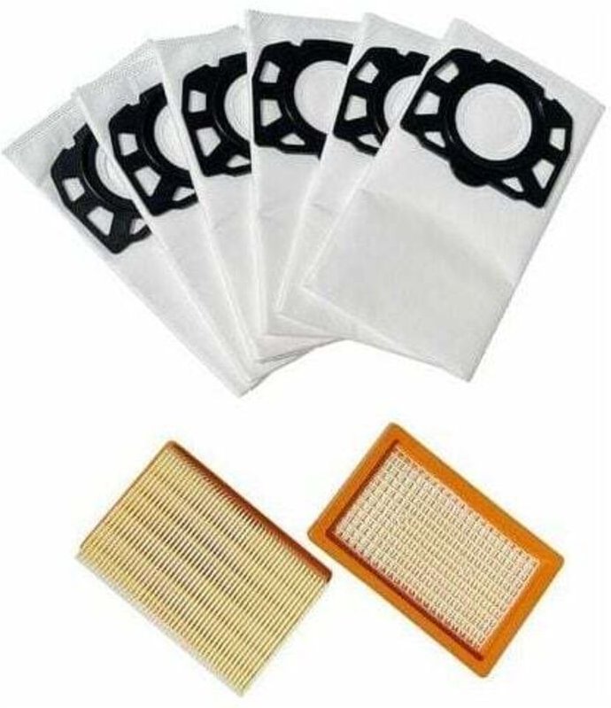 Filter und 6 Beutel für Staubsaugerzubehör WD4 WD5 WD5P WD6 WD6 P MV4 MV5 MV6