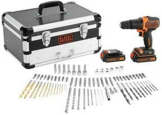 Trapano perkussions-avitator mit doppelter 18v-batterie in valigetta premium mit kassette mit 80 zubehren in zwei extrem...