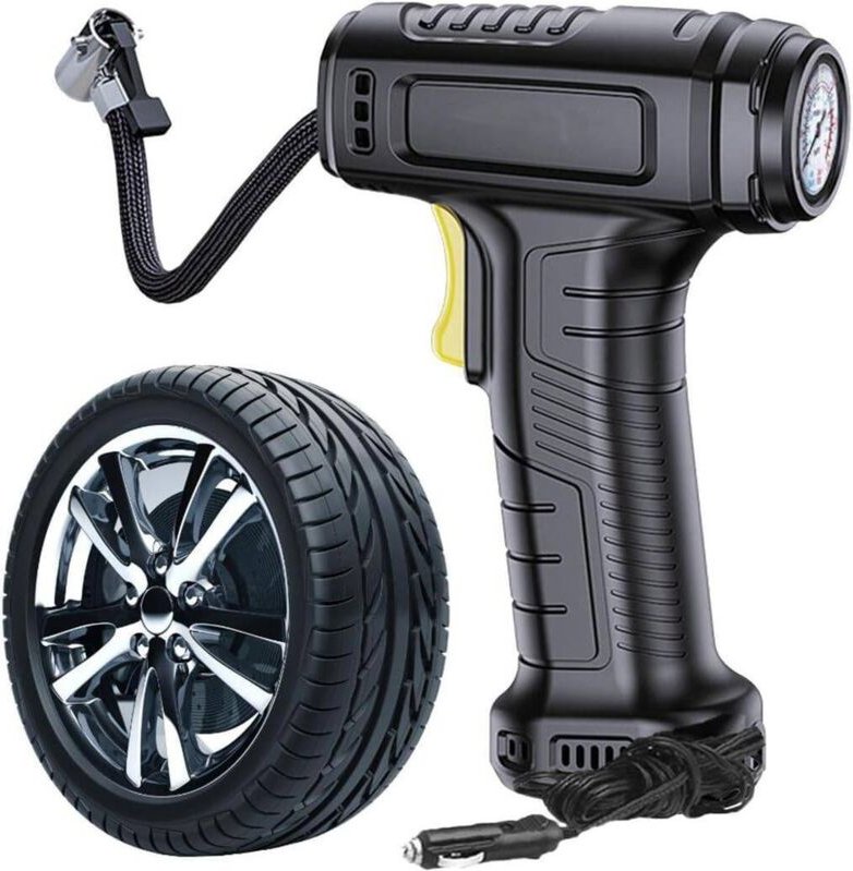 Ineasicer - Reifenpumpe, Autopumpe, Reifenfüller, 12 v dc, kabelgebundene Autoreifenpumpe, schnelles Aufpumpen, aufblasb...