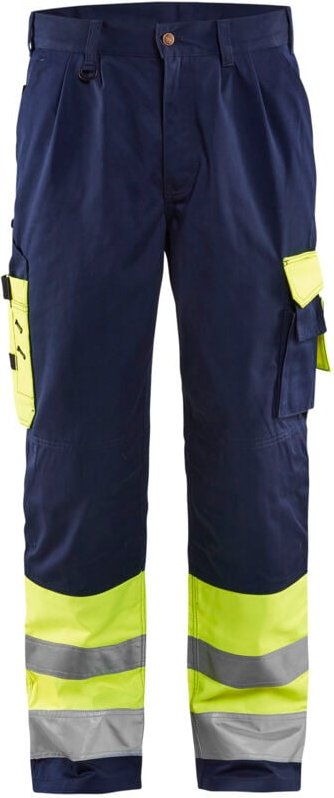 Arbeitshose mit hoher Sichtbarkeit Handwerker 1584 - Neon Gelb / Marine 3XL - FR(56) - SE(C62) - Kurz