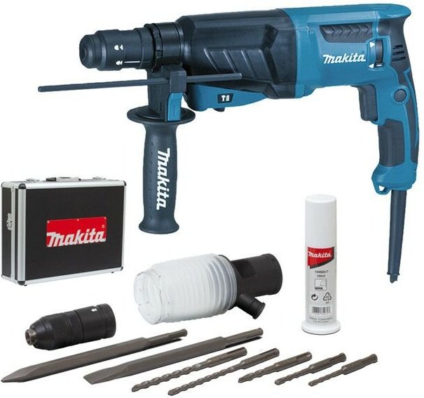 SDS-Plus Meißel-Bohrer - 800 w 26 mm + Aluminiumkoffer + Zubehörsatz - HR2630TX4 - Makita