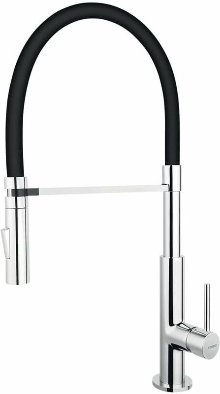 Ferro - Novaservis Spültischarmatur mit flexiblem Arm und Brause, schwarz/Chrom BLE4B