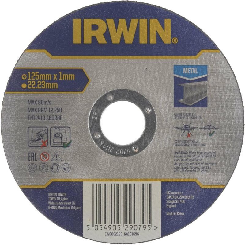 Irwin - tarcza do cięcia metalu płaska 125mm x 1,0mm x 22,23mm