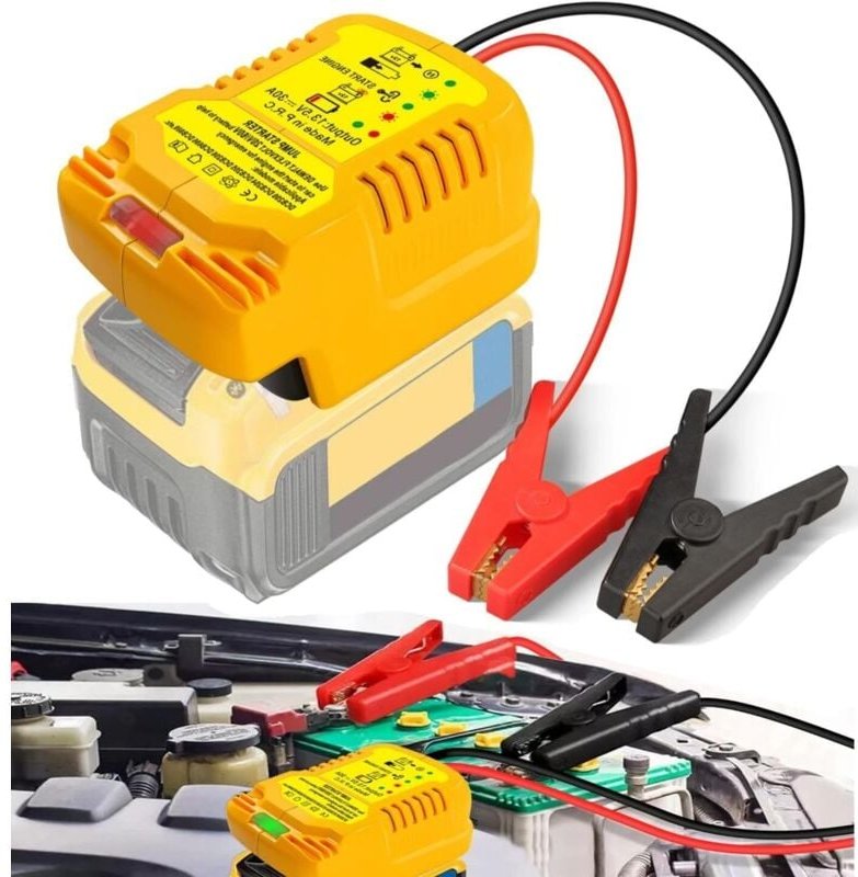 Auto-Starthilfe-Adapter für Dewalt 20 V, tragbare 12-V-Starthilfebatterie, bis zu 3,5 l Diesel- bis 6,5 l Benzinmotoren,...