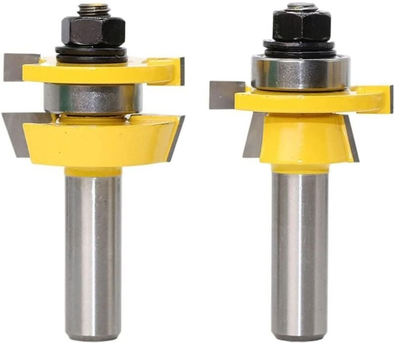 Zapfennutfräser-Bit-Set für Möbel, Schloss-Gehrungs-Set, Zapfenfräser mit 1/2-Zoll-Griff, für Türen, Tische, Regale usw....