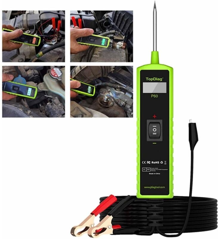 Kfz-Stromkreistester – 6–30 v – mit LED-Licht – Kurzschluss-Tracker – Ortung und Summeralarm – Polaritätstest- und Durch...