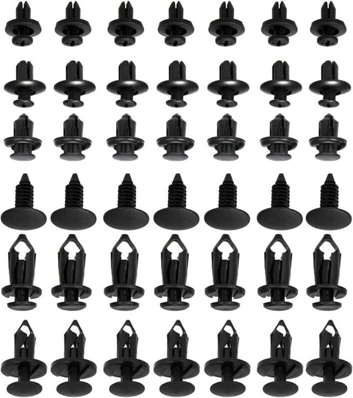 Dolaso - 190 Stück Auto-Befestigungsklammern, Kunststoff-Befestigungs-Nietklammern, 6 Größen, Auto-Befestigungsklammern,...