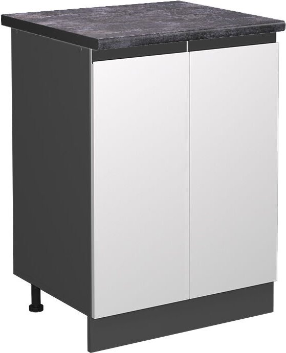 Vicco - Küchenunterschrank R-Line, Weiß, 60 cm , ap Anthrazit