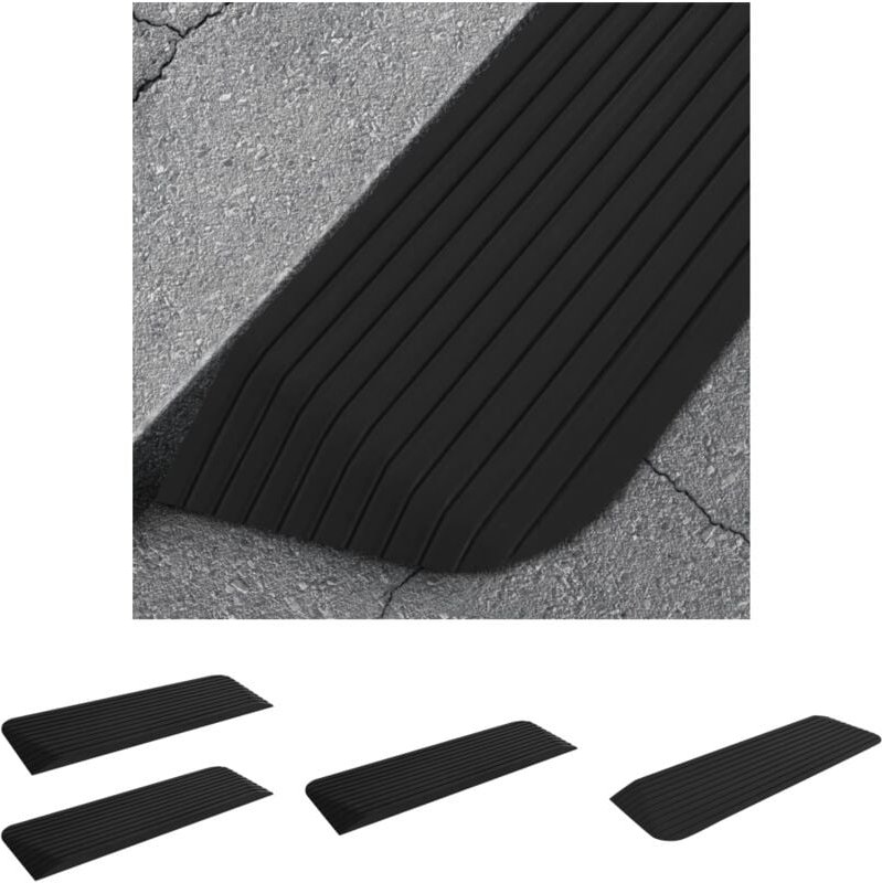 The Living Store - Schwellenrampen 2 Stk. 110x32x3,8 cm Gummi - Verkehrsschilder