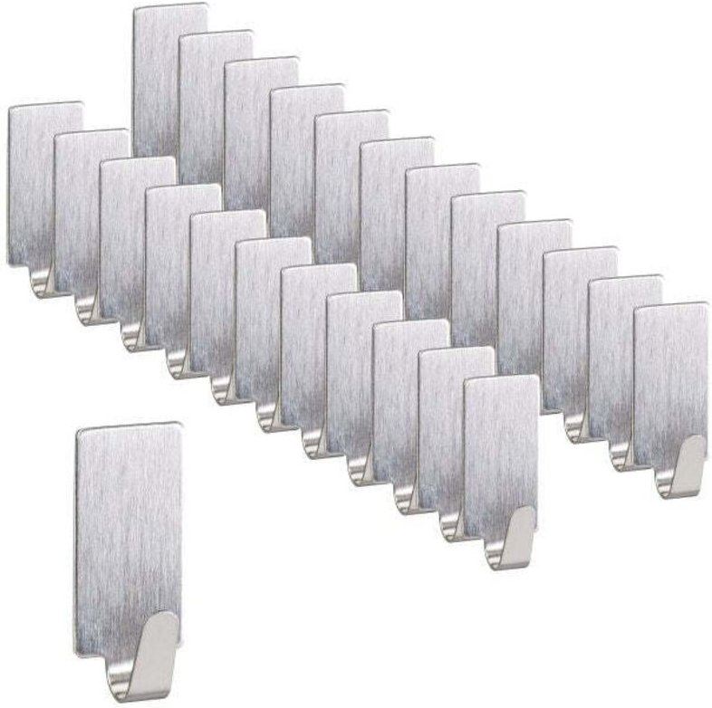 Set mit 24 rechteckigen Klebehaken