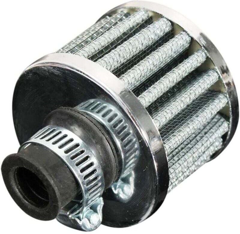 Ulisem 12 mm x 50 mm x 56 mm Öl-Entlüftungsfilter Kaltluft-Kraftstoffmotor-Kurbelgehäuse passend für Auto, Silber