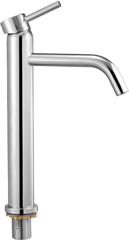 Mophorn Einhebel-Küchenarmatur mit verchromtem Finish, silberner Wasserhahn für Spüle, Wasserarmatur mit Druckknopf-Abla...