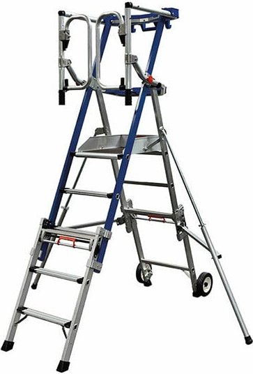 Teleskopische Stehleiter 3 bis 5 Stufen - Maximale Arbeitshöhe 3.28m - PIRLXT5-U