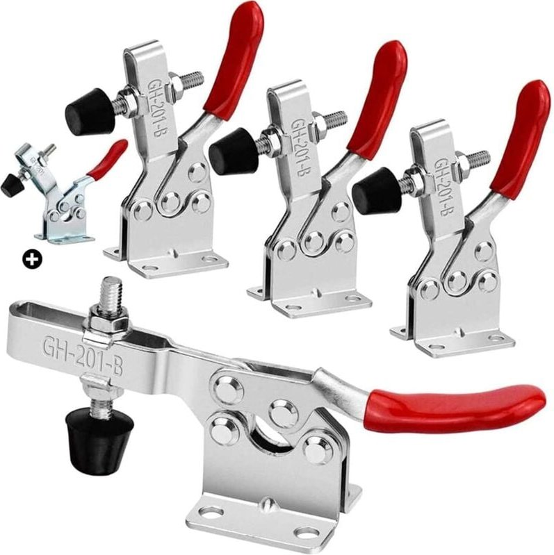 Thumbnail - Stück Kniehebelklemme GH-201-B Knieklemme, Haltekapazität ca. 90 kg, rutschfest, robust, Schnellspanner, mit Spanner GH-...