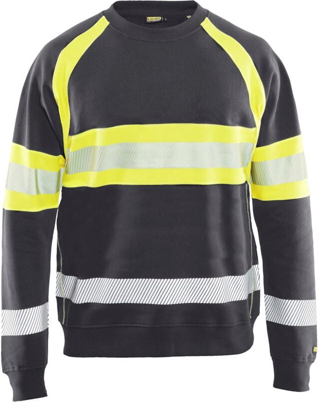 Hochsichtbarer Arbeitssweatshirt 3359 - Mittelgrau/Neongelb XL