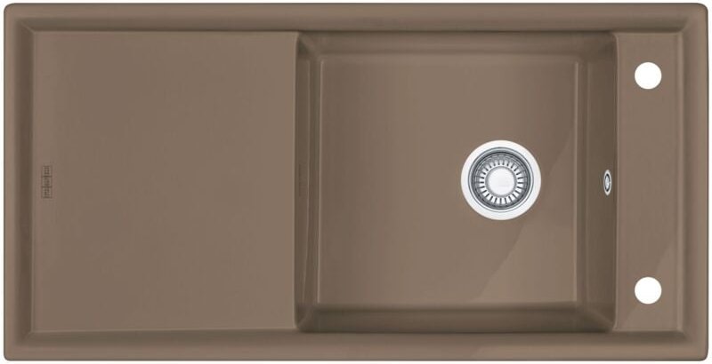 Franke - Spüle Keramik Ambion abk 611-100 1000x510mm - Siebkorb als Druckknopfventil, mit Abtropffläche, reversibel, Cas...