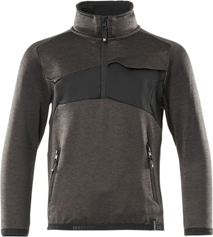 Accelerate Fleecepullover für Kinder mit kurzem Reißverschluss Gr. 104 dunkelanthrazit/schwarz - Mascot