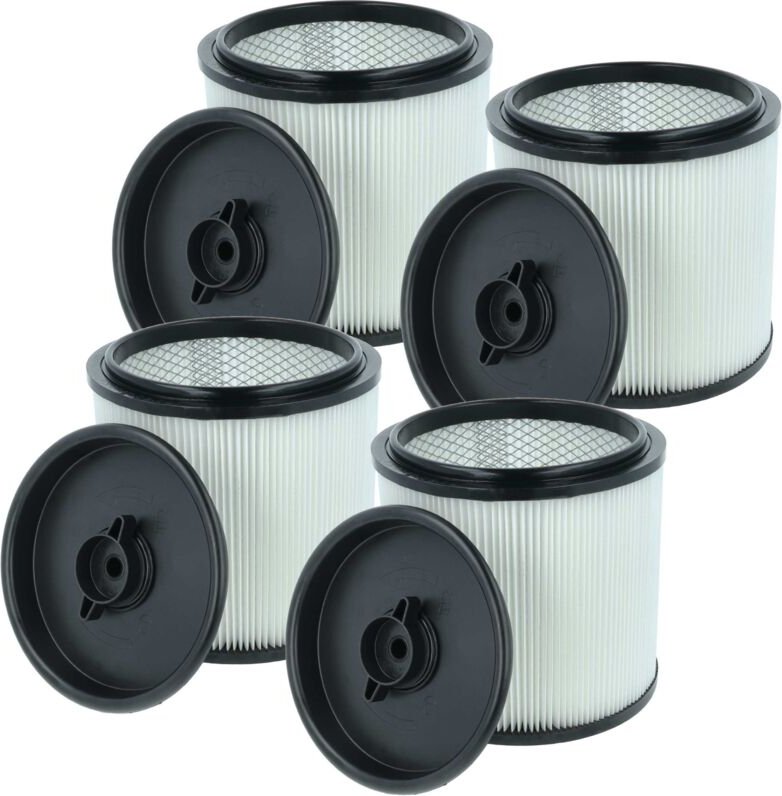 vhbw 4x Faltenfilter Ersatz für EINHELL Accessory 2351126 für Nass- & Trockensauger - Patronenfilter, Schwarz Weiß