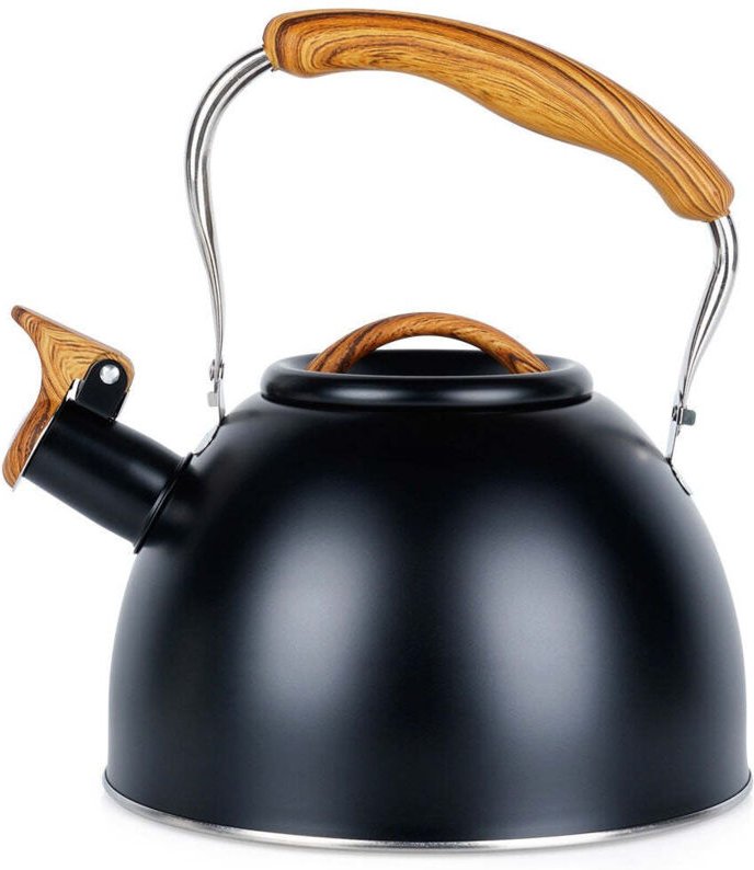 Kettle with whistle steel black 25 l
