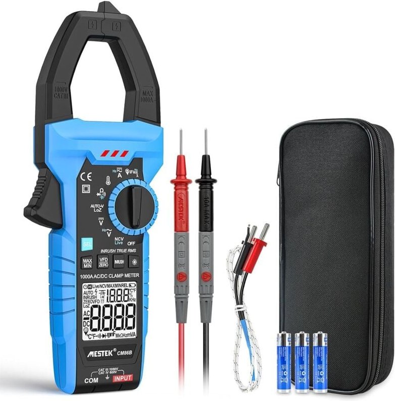 Digitales Zangenmessgerät, Multimeter, TRMS, automatisches AC/DC-Voltmeter, Spannung, Strom, Widerstand, Durchgang, Kapa...