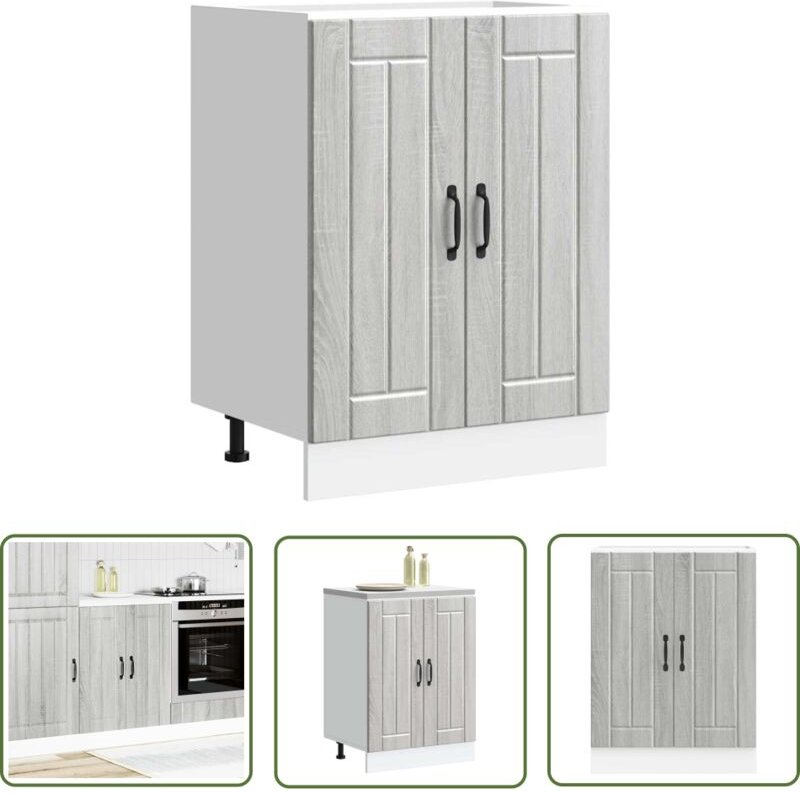 The Living Store - vidaXL Spülenunterschrank Lucca Grau Sonoma Holzwerkstoff