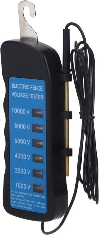 Elektrozauntester, 1000 bis 10000 V, wasserdicht, tragbar, Zaunspannungsmesser mit 6 Stück, leicht, robust, kältebeständ...