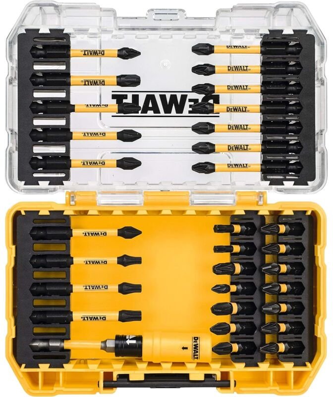 Passend für DeWalt DT70739T-QZ 31-teiliges Toughcase-Set – Flextorq-Schraubendreher-Bits – für Bohrschrauber, Silber