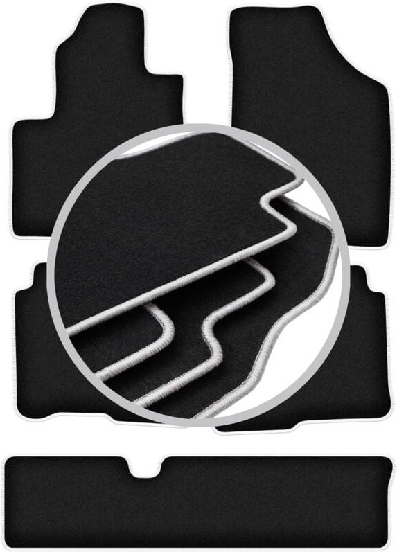CARLUX-SILVER Autofußmatten für: Hyundai SantaFe II 7 Personen (2006-2012)