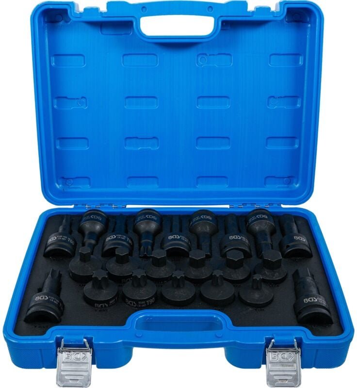 Kraft-Bit-Einsatz-Satz Antrieb Innenvierkant 20 mm (3/4") Innensechskant, T-Profil (für Torx) 22-tlg.