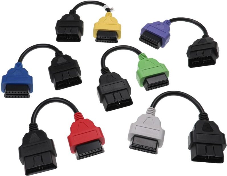 vhbw 6x OBD Verlängerungskabel 16Pin (w) auf 16Pin (m) kompatibel mit Lancia Auto, KFZ - 9,5 cm
