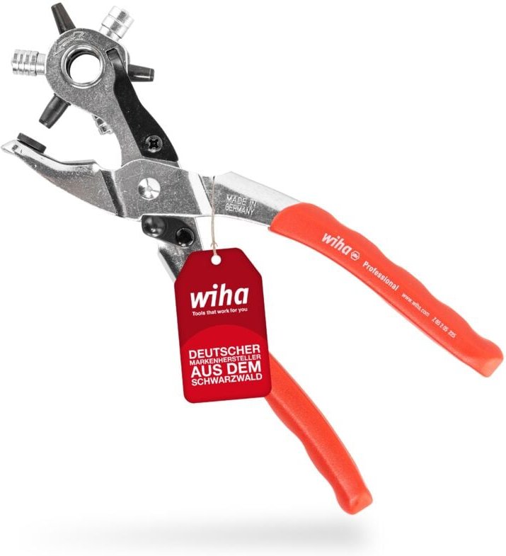 Wiha Revolverloch- und Ösenzange oval (29550) I Stanzzange mit Lochgrößen 4mm + 4,5mm + 5mm I Abwechselnde Bestückung vo...