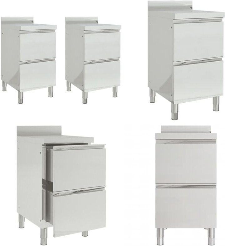 Vidaxl - Gastro-Küchenschränke mit 2 Schubladen 2 Stk. Edelstahl - Gastro-Küchenschrank - Gastro-Küchenschränke - Home &...