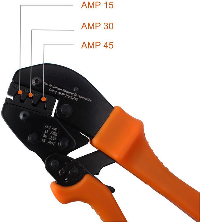 Manuelle Ratschen-Crimpzange für 15A-, 30A- und 45A-Steckverbinder