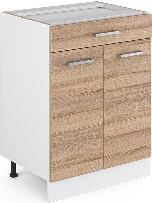 Vicco - Unterschrank R-Line, Sonoma, 60 cm mit Schubladen, ohne Arbeitsplatte