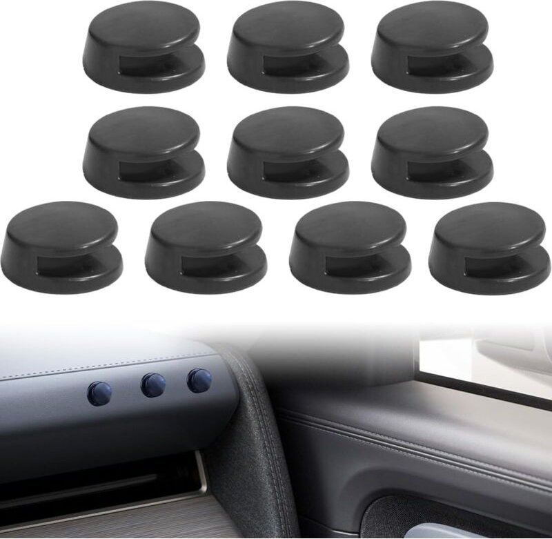 CCYKXA Schwarzes Autositzzubehör, 10er-Pack Mini-Autohaken, selbstklebender Haken, Auto-Gadget, internes Ladekabel, Schl...