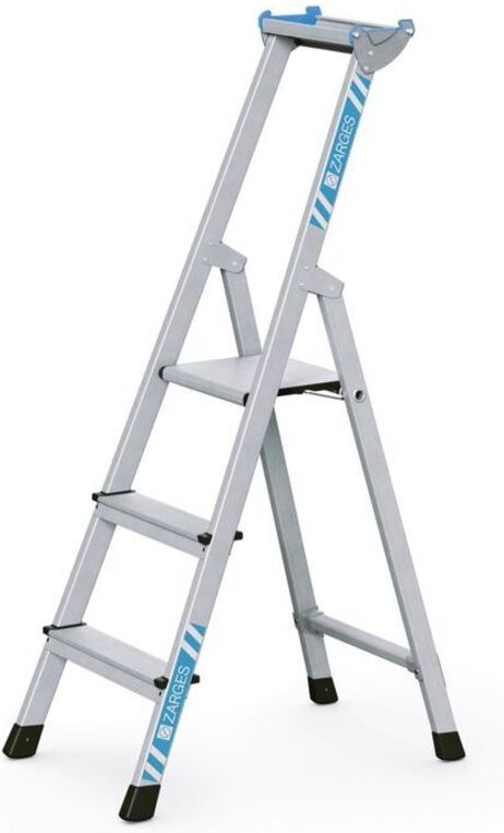 Zarges genietete Stehleiter, eloxiert XLstep S 3 Stufen