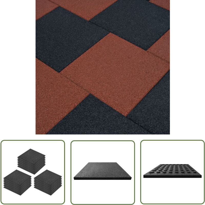 Fallschutzfliesen 18 Stk. Gummi 50 x 50 x 3 cm Schwarz - Fallschutzmatte - Gummigummi - Spielbereichsicherung - Kinderga...