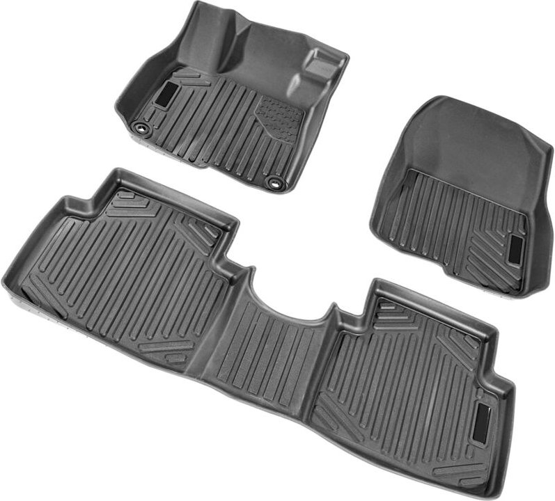 Mophorn - Auto-Fußmatten, passend für Honda cr-v (Hybridmodelle) 2017–2022, 3-teilig für die vordere und 2. Reihe, wette...