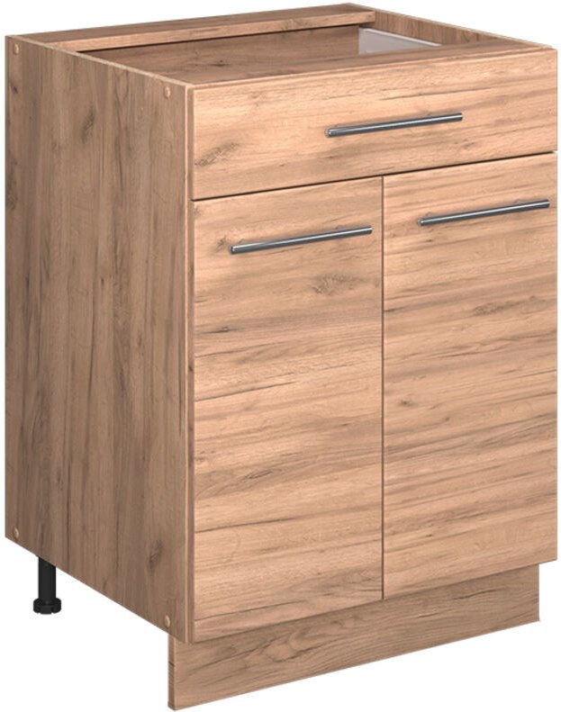 Küchenunterschrank Fame-Line, Goldkraft Eiche, 60 cm mit Schublade, AP Eiche, Vicco