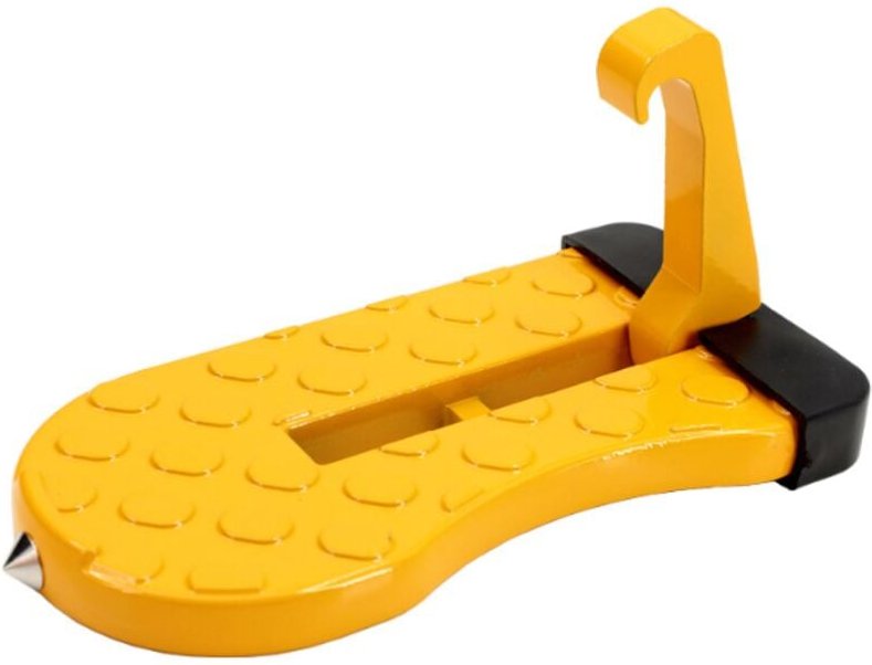 Autotürstufe, U-förmiges Fahrzeughakenpedal mit Sicherheitshammer, Trittbretter für den Zugang zum Jeep-Autodach(Orange)