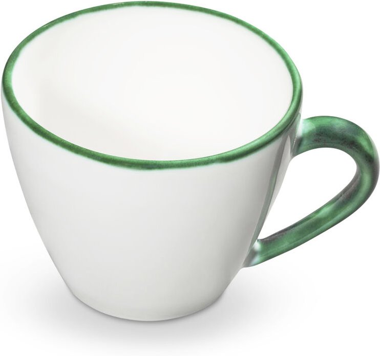 Thumbnail - Gmundner Keramik - Grüner Rand, Cappuccino Tasse 0,16 Liter