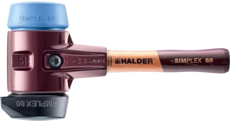 Thumbnail - SIMPLEX-Schonhammer, Gummikomposition, mit Standfuß / TPE-soft mit Tempergussgehäuse und hochwertigem extra kurzen Holzs...