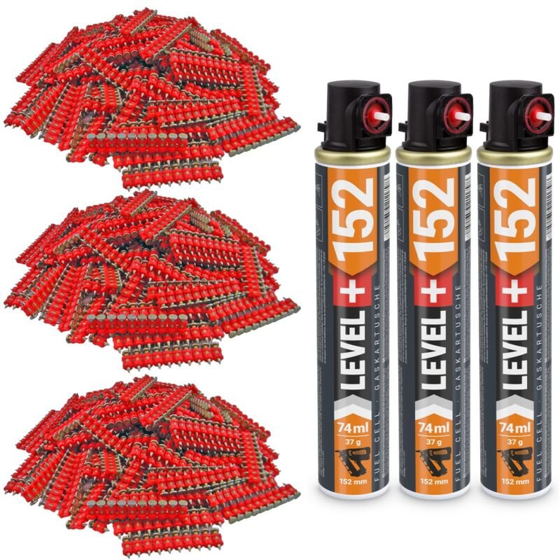 Gaskartusche L+152 x 3 St. + Betonnägel 15mm 3000 St HB42 - Contoo