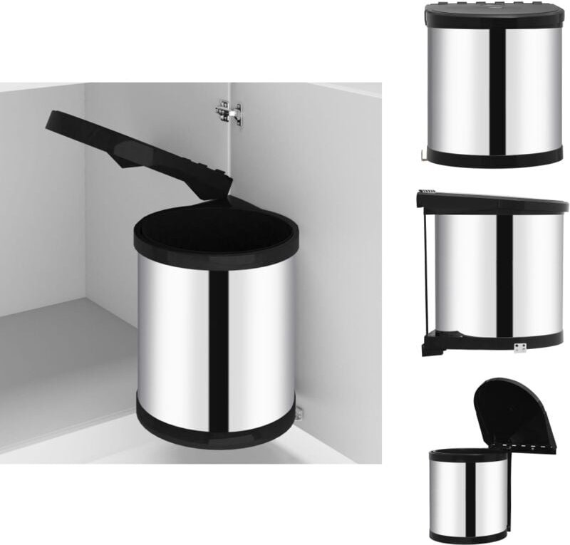 Vidaxl - Mülltonnen & Abfalleimer - Living Küchen-Einbau-Mülleimer Edelstahl 12 l - Silber