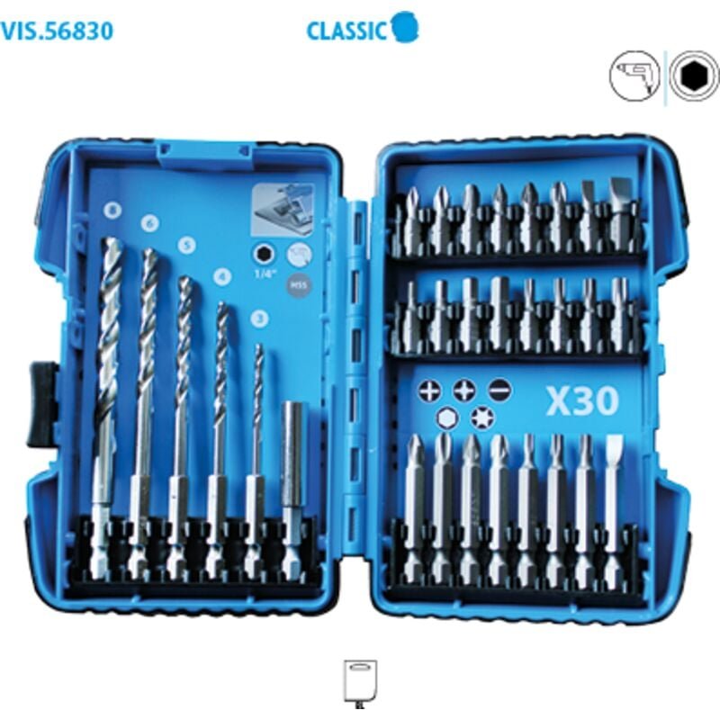 Thumbnail - Metall-Bit- und Bohrer-Set 1/4'' 30 Stück Classic