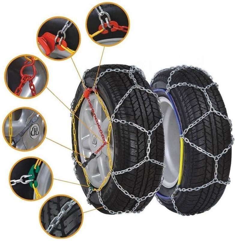 Trade Shop - Schneeketten für Autos der Gruppe 225, Reifen einfach zu montieren, zugelassen -